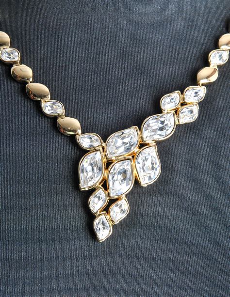 christian dior chain necklace|christian dior rhinestone necklaces.